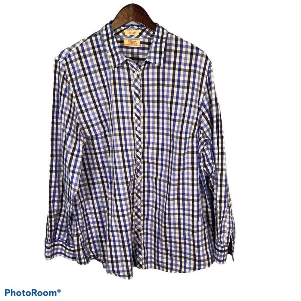 R.M. Williams Women's Size 18 Blue Plaid Button Up